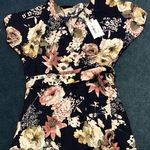 Wren & Ivory Dacey Faux Wrap Hi-Lo Dress